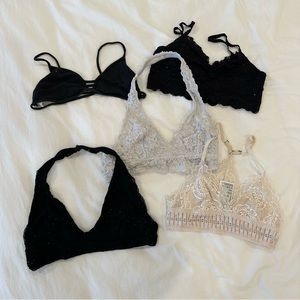 mixed black and white bralette bundle